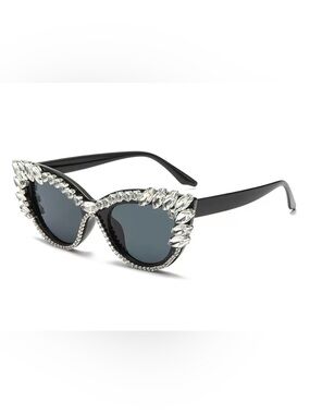 Glam Rhinestone Cat Eye Sunglasses.